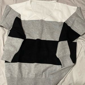 Ofenbuy Womens Casual V Neck Sweater Long Sleeve Lightweight Pullover Shirts